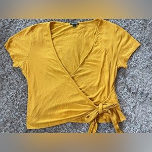 Ribbed Wrap Crop Top